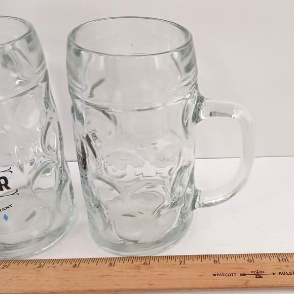 2 Gordon Biersch Festbier Beer Mugs 0.5L German Dimpled Glass Stein Set - Picture 11 of 15
